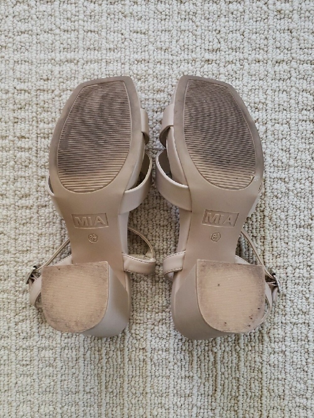 MIA - Women’s Strappy Block Heel Sandals — Nude - Picture 2 of 5